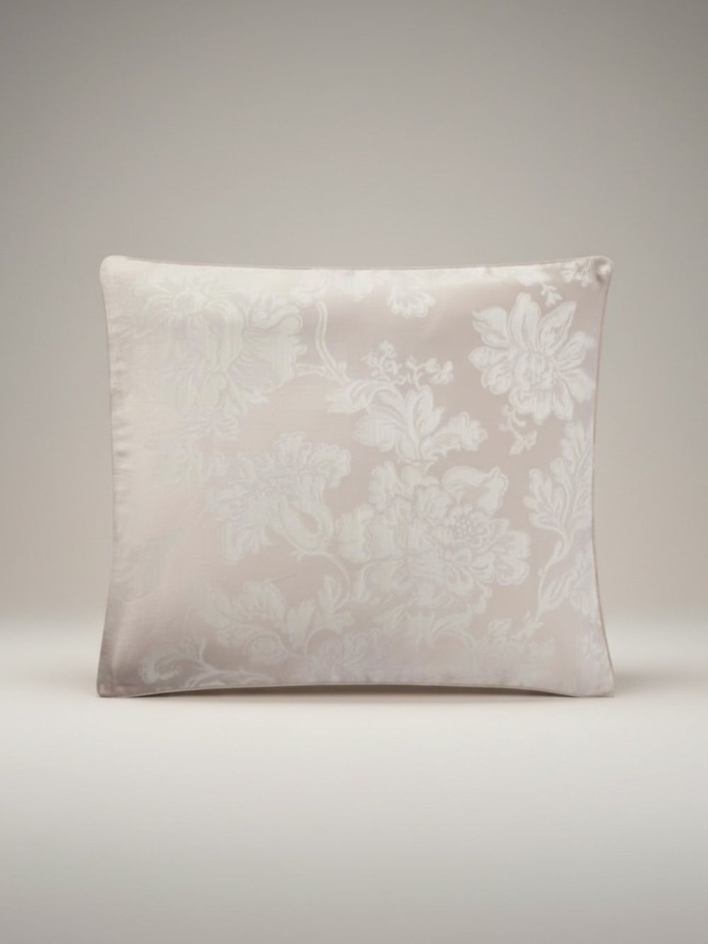 Anne De Solene Paris 2 Calliope BOUDOIR Shams Satin Jacquard Cotton Taupe Gray